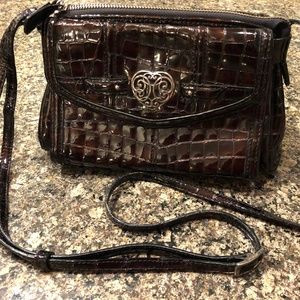 BRIGHTON cross-body purse - brown patent leather